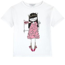 LITTLE MARC JACOBS T-shirt biały z nadrukiem