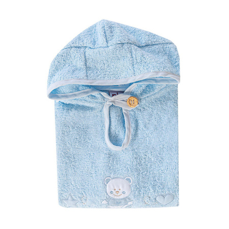 PICCI Nene Baby embroidered hooded poncho 0-2 years blue