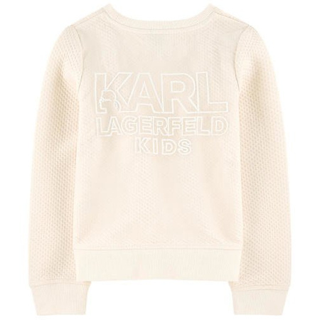 KARL LAGERFELD Kids Bluza dziewczęca z dwóch materiałów ecru