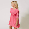 TWINSET Girls short muslin dress with broderie