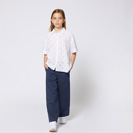 TWINSET Girls short sleeve shirt, white