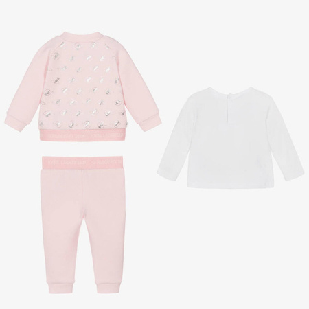 KARL LAGERFELD Kids Dres dziecięcy dla dziewczynki trzyczęściowy różowy 