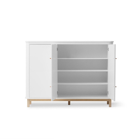 OLIVER FURNITURE Дитячий дерев'яний комод з 3 дверцятами, білий/дуб