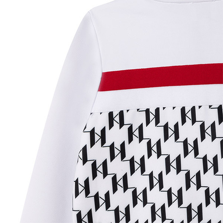 KARL LAGERFELD KIDS Bluza dziecięca z kapturem z nadrukiem monogramu biało-czarma