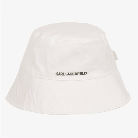 KARL LAGERFELD Біла дитяча шапка з аплікацією котика