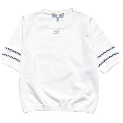 TWINSET Girls white knit short sleeves blouse