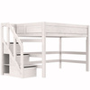 LIFETIME Kidsrooms Łóżko wysokie 152 cm ze schodkami 120x200 cm, whitewash