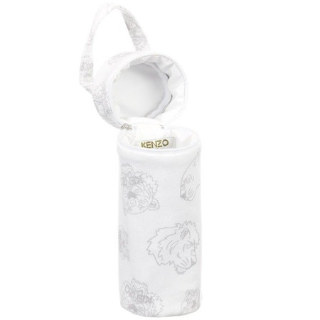 KENZO Kids White tiger print bottle bag