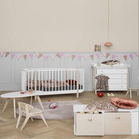 OLIVER FURNITURE Дитячий дерев'яний комод білого/дубового кольору