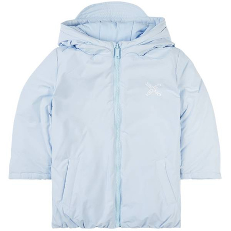 KENZO Kids Baby Boys cross-logo puffer coat in blue