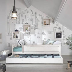 LIFETIME Kidsrooms Łóżko dziecięce pojedyncze 90x200 cm, whitewash