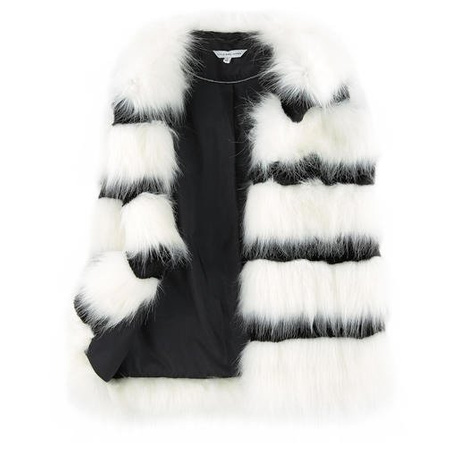 THE MARC JACOBS Kamizelka dziewczęca z futra biało-czarna
