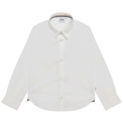 BOSS Kids Elegancka koszula dla chłopca z długim rękawem biała