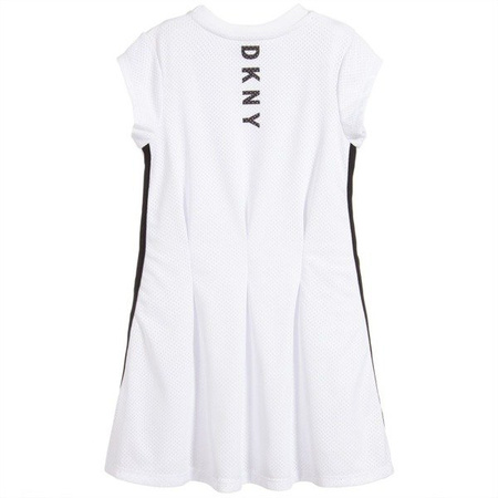DKNY Sukienka z krótkim rękawem biała MINI MI