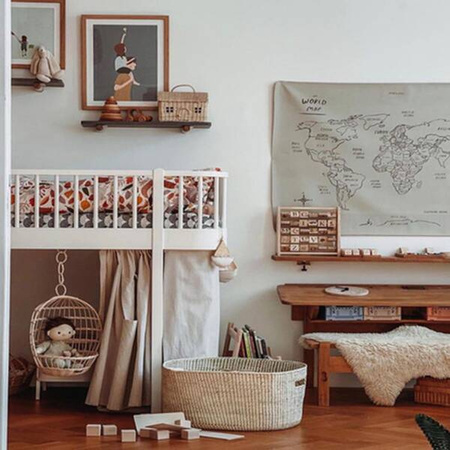 OLIVER FURNITURE Łóżko na antresol Wood Original low loft 90x200 cm, biały