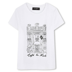 KARL LAGERFELD Girls' T-shirt with logo, white