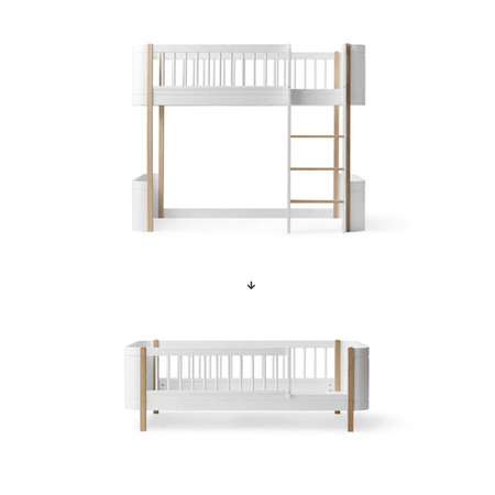  OLIVER FURNITURE Комплект для перетворення низького ліжка-горища Mini+ на дитяче ліжко Mini+, білий/дуб