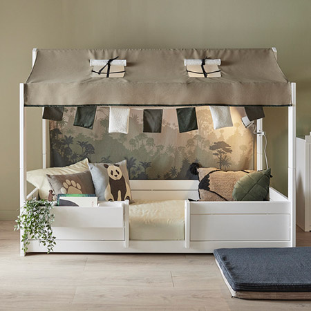 LIFETIME Kidsrooms Łóżko dziecięce z konstrukcją górną Panda Paradise