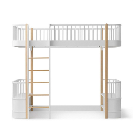  OLIVER FURNITURE Ліжко Wood Original Loft Mezzanine 90x200 см, білий/дубовий колір