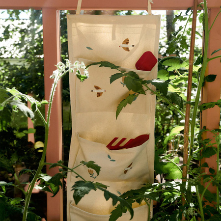 OLIVER FURNITURE Organizer na ścianę z trzema kieszeniami, Songbirds
