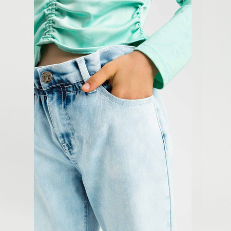 TWINSET Girls woven denim bleach trousers