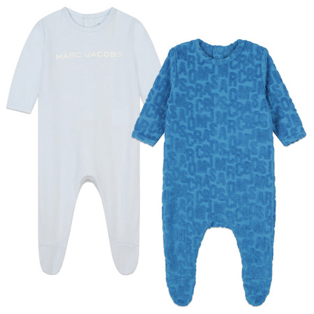 THE MARC JACOBS Baby boys pale blue and blue babygrows (2 packs)