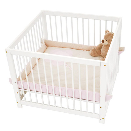 HOPPEKIDS Fairytale Knight play mat for playpen 100x100 cm, Light Pink/Sand