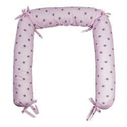 PICCI STELLA Ochraniacz do łóżeczka różowy w szare kropki