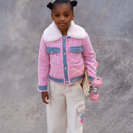 BILLIEBLUSH Girl's pink tweed jacket