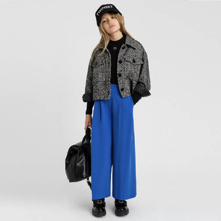 TWINSET Girls grey and black herringbone pattern jacket