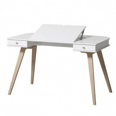 OLIVER FURNITURE Biurko dziecięce Wood białe wys. 72.6 cm z krzesłem 
