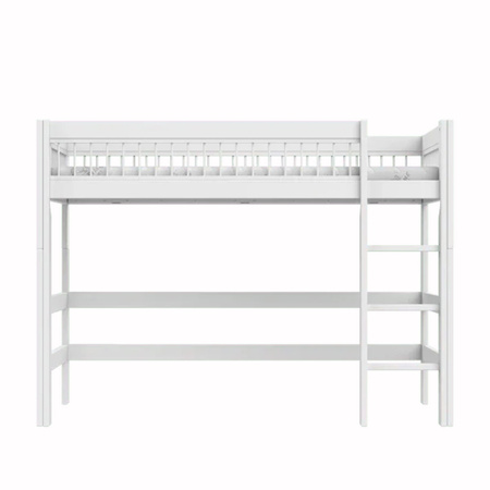 LIFETIME Kidsrooms Łóżko High Sleeper 152 cm z drabinką - Breeze, białe