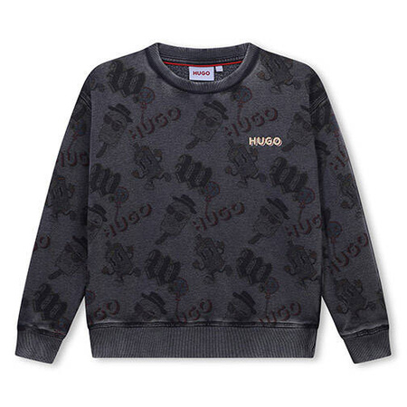 HUGO Boy's printed sweatshirt with logo, black