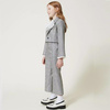 TWINSET Girls straight black trousers with oval T logo