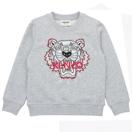 KENZO Kids Bluza chłopięca z długim rękawem Tiger szara