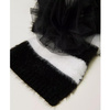 TWINSET Girls black and white striped scarf with brooch