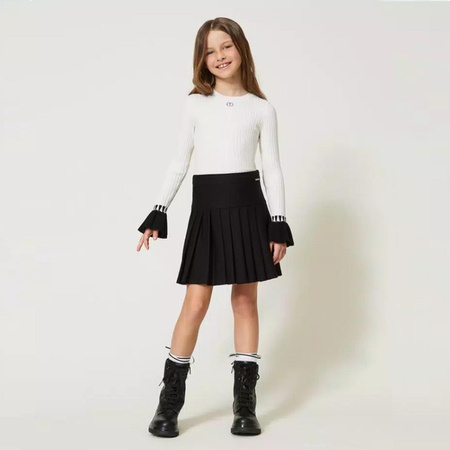 TWINSET Girls short black skirt with pleats