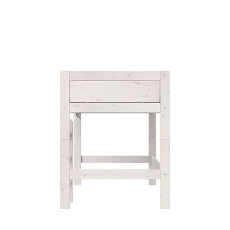 LIFETIME Kidsrooms Łóżko na niskiej antresoli z drabinką 128 cm, whitewash