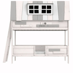 LIFETIME Kidsrooms Bunk Bed with Ladder 90x200 cm My Hangout, whitewash
