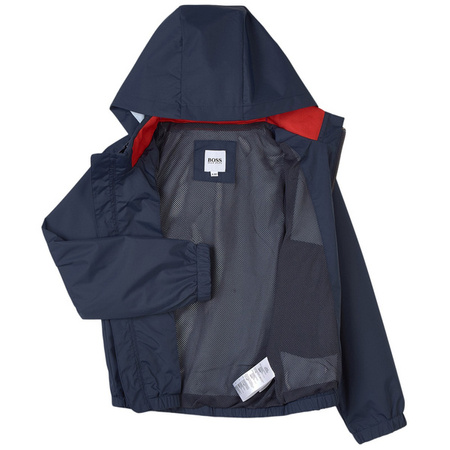 BOSS KIDS Boys Hooded Windbreaker in Navy