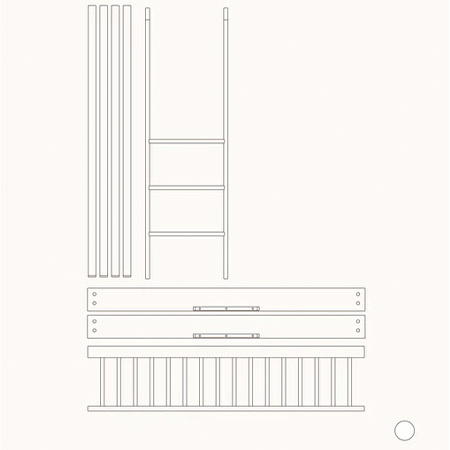  OLIVER FURNITURE Conversion kit Wood Łóżeczko dziecięce MINI+ COT BED do łóżka MINI+ LOW BUNK BED, white/oak