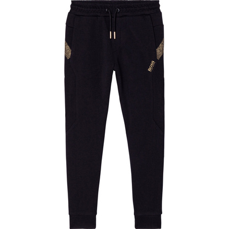 BOSS Kids Boys black tracksuit pants