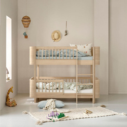 OLIVER FURNITURE Двоярусне ліжко Wood Mini Low Bunk з дуба 70x160 см