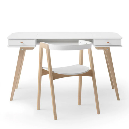 OLIVER FURNITURE Дитячий стіл з білого дерева, висота 66 см, зі стільцем