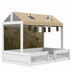 LIFETIME Kidsrooms Montessori Bed 120x200 cm with roof structure and safety rails