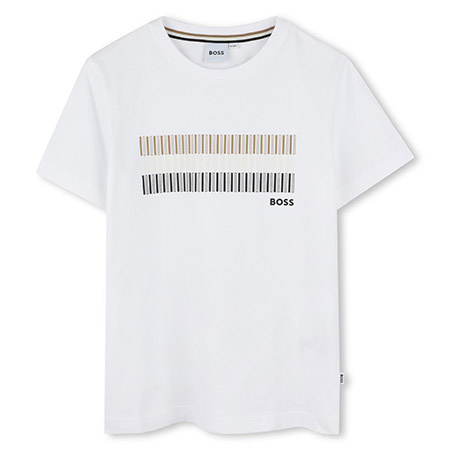 BOSS KIDS T-shirt chłopięcy z krótkim rękawem biały 
