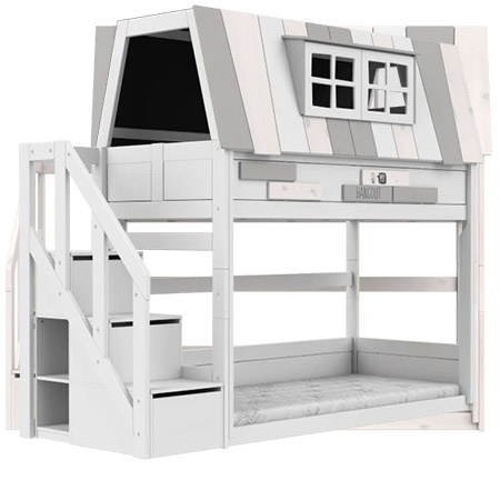 LIFETIME Kidsrooms Kid's Low bunk bed My Hangout, whitewash