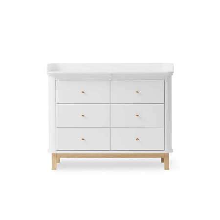 OLIVER FURNITURE WOD Dresser with 3 drawers and changing table, white/oak