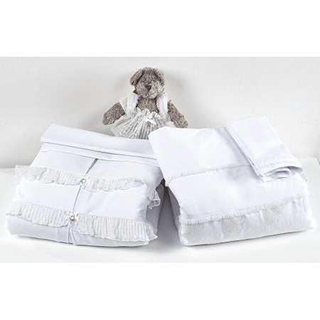 PICCI NANNY Kołderka dziecięca + poszewka na poduszkę biała