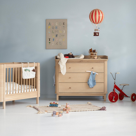 OLIVER FURNITURE Changing Table for Children's Chest of Drawers, Oak